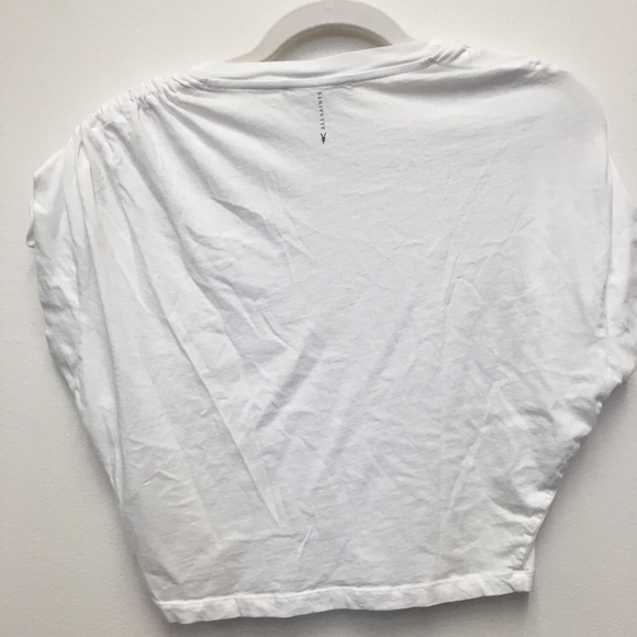 All Saints Muscle Crop T-Shirt Small White 100% Cotton Lightweight Casual - Picture 9 of 9